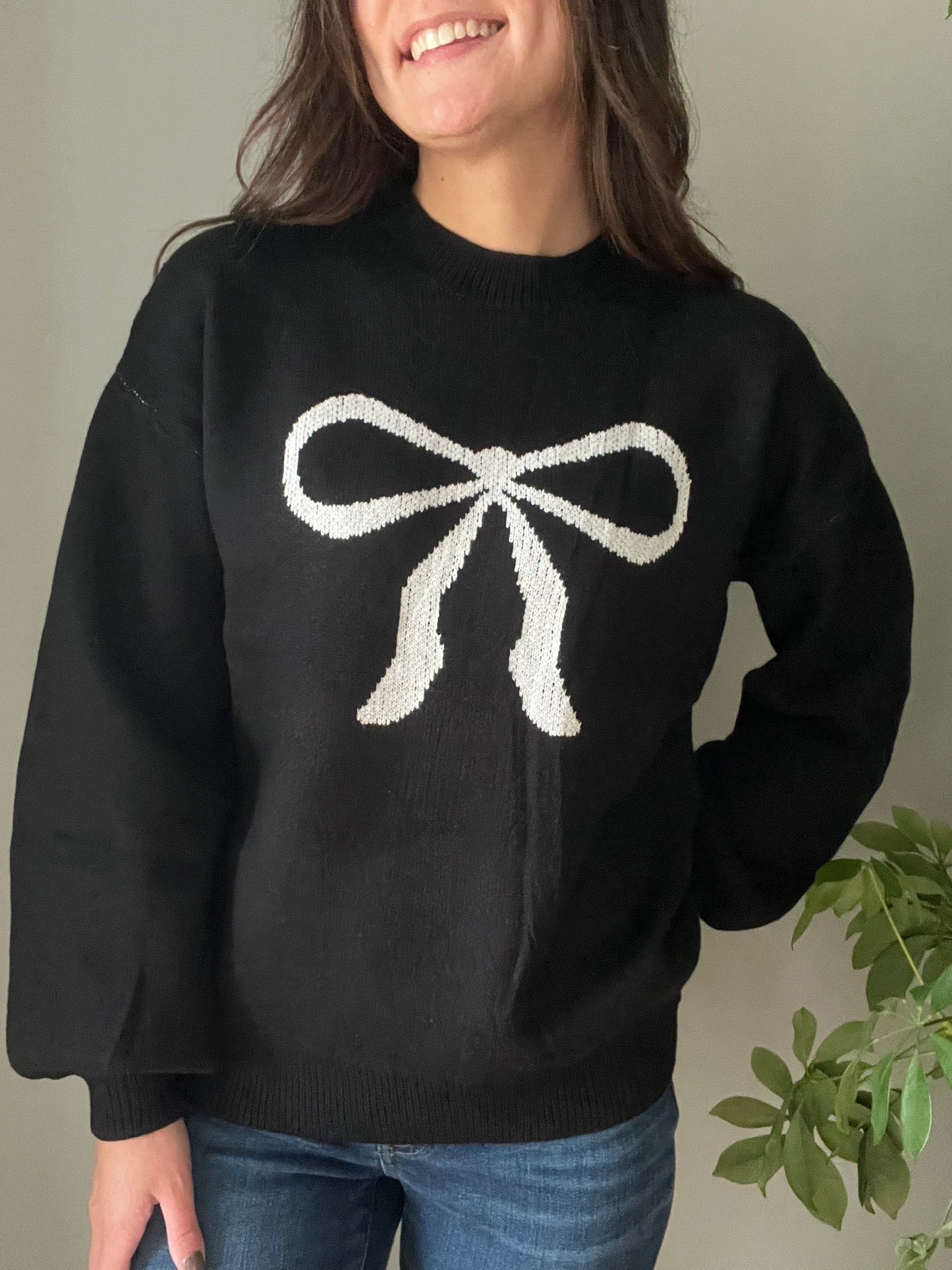 White Bow Sweater