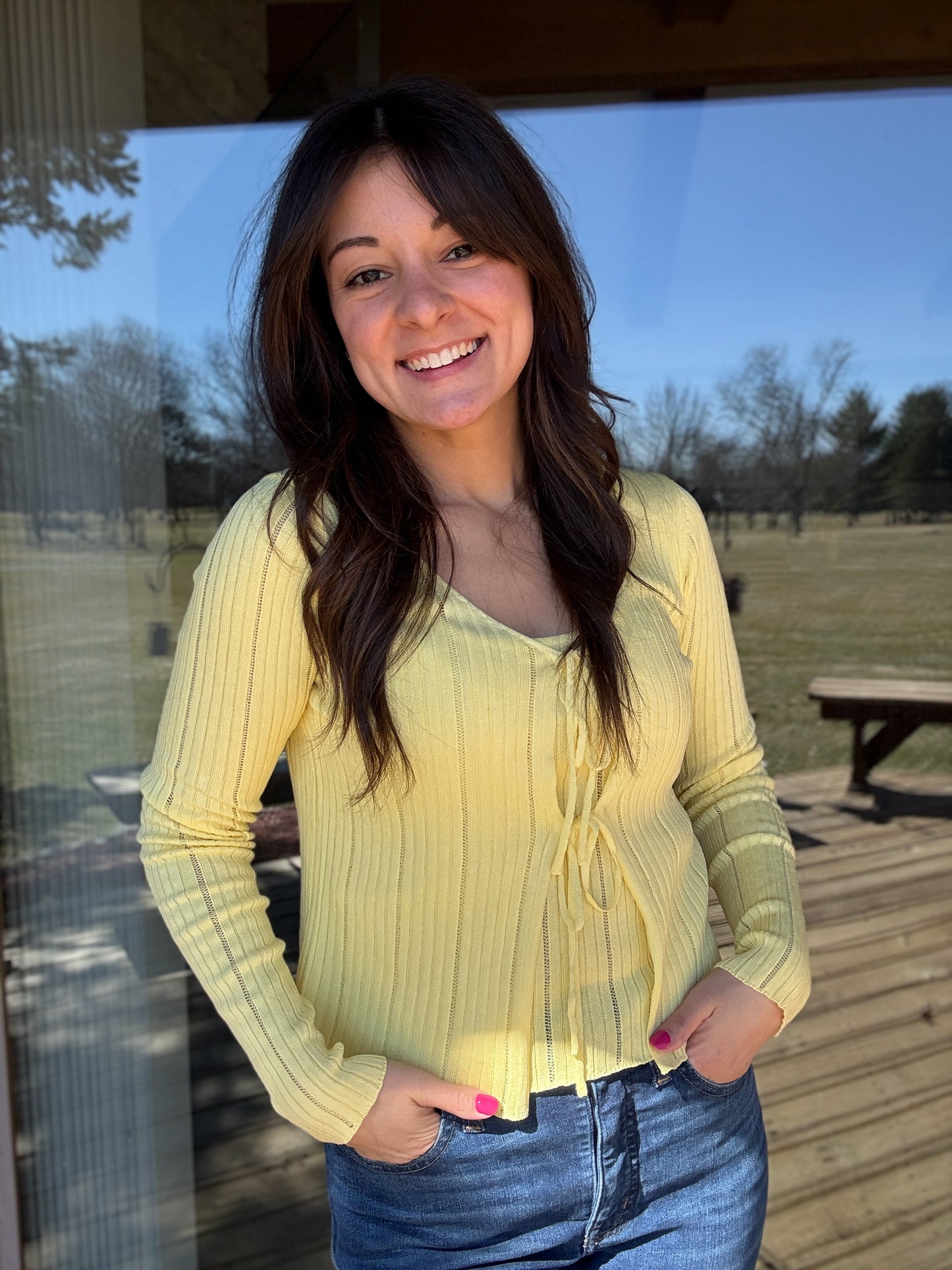 Sunshine Tie-Front Long Sleeve Cardigan