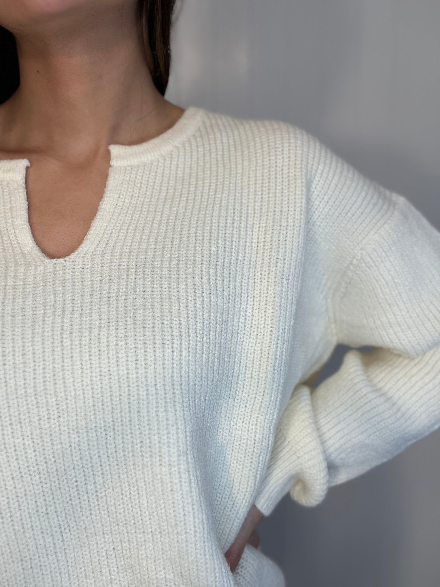 Rib Knit Pullover Sweater