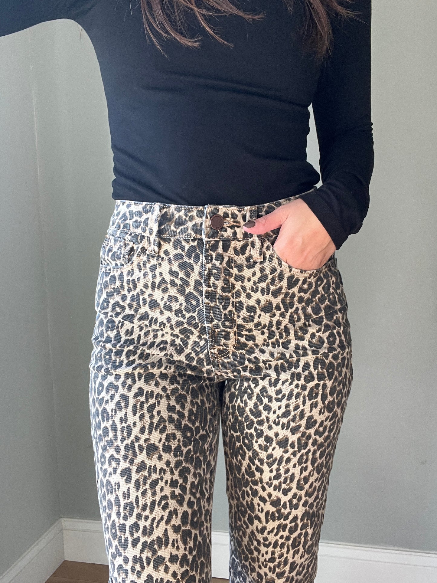 Leopard Straight Jean