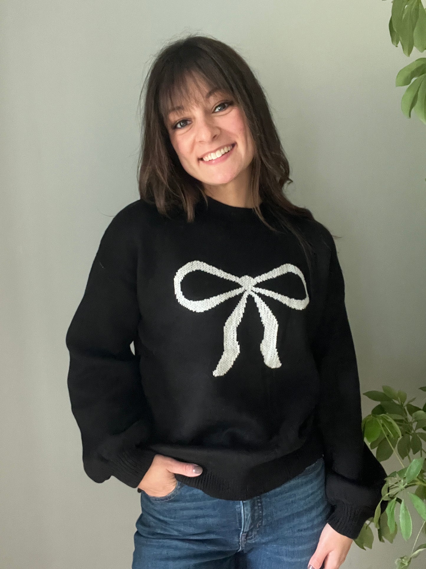 White Bow Sweater