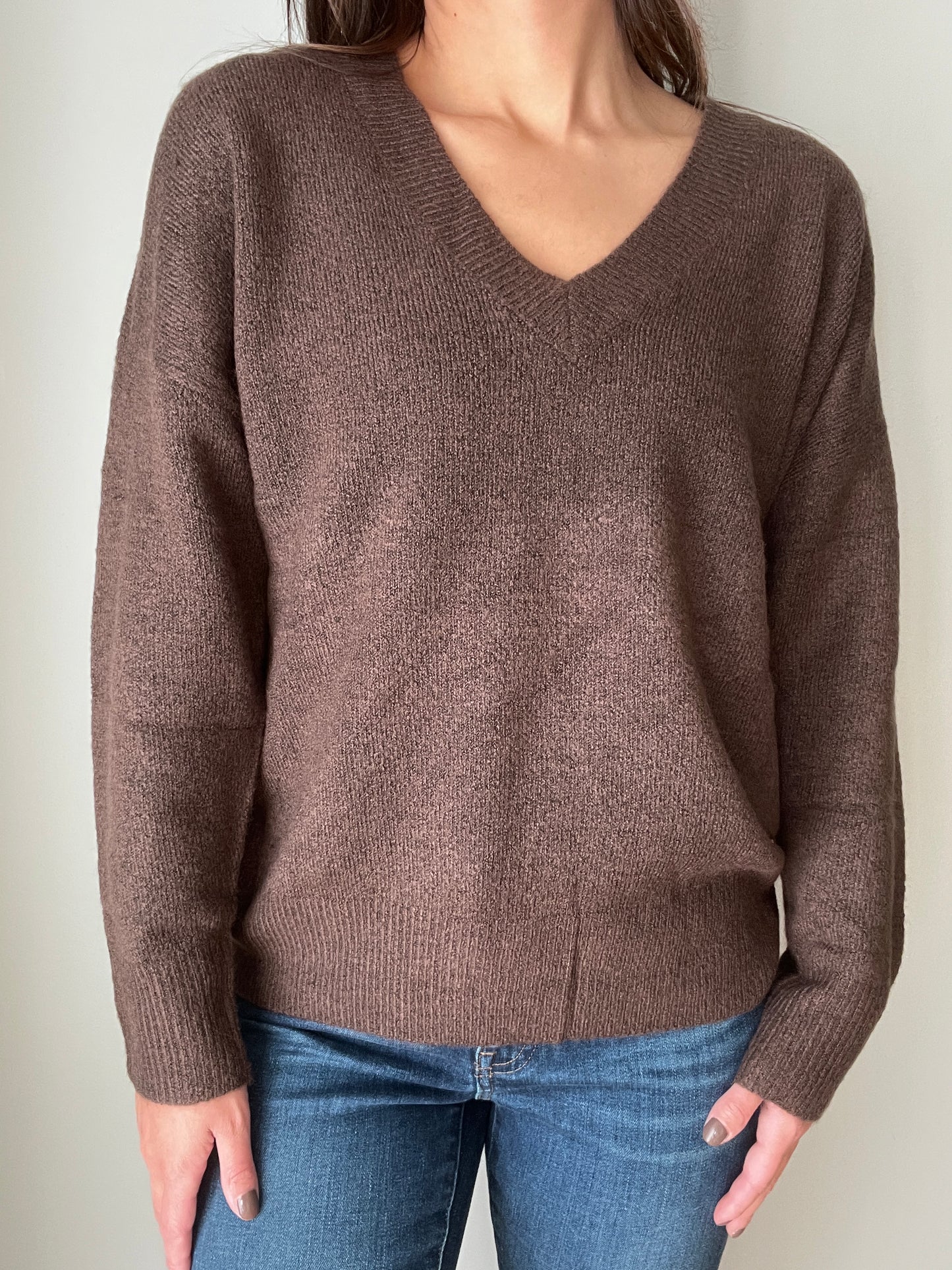 V-Neck Drop Shoulder Sweater