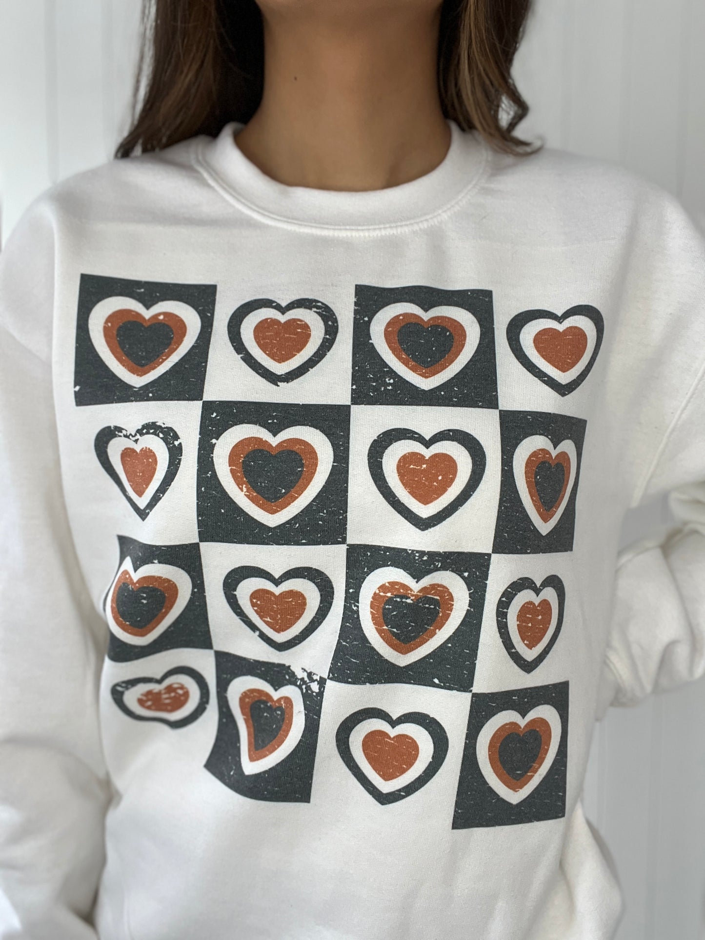 Checkered Heart Sweatshirt