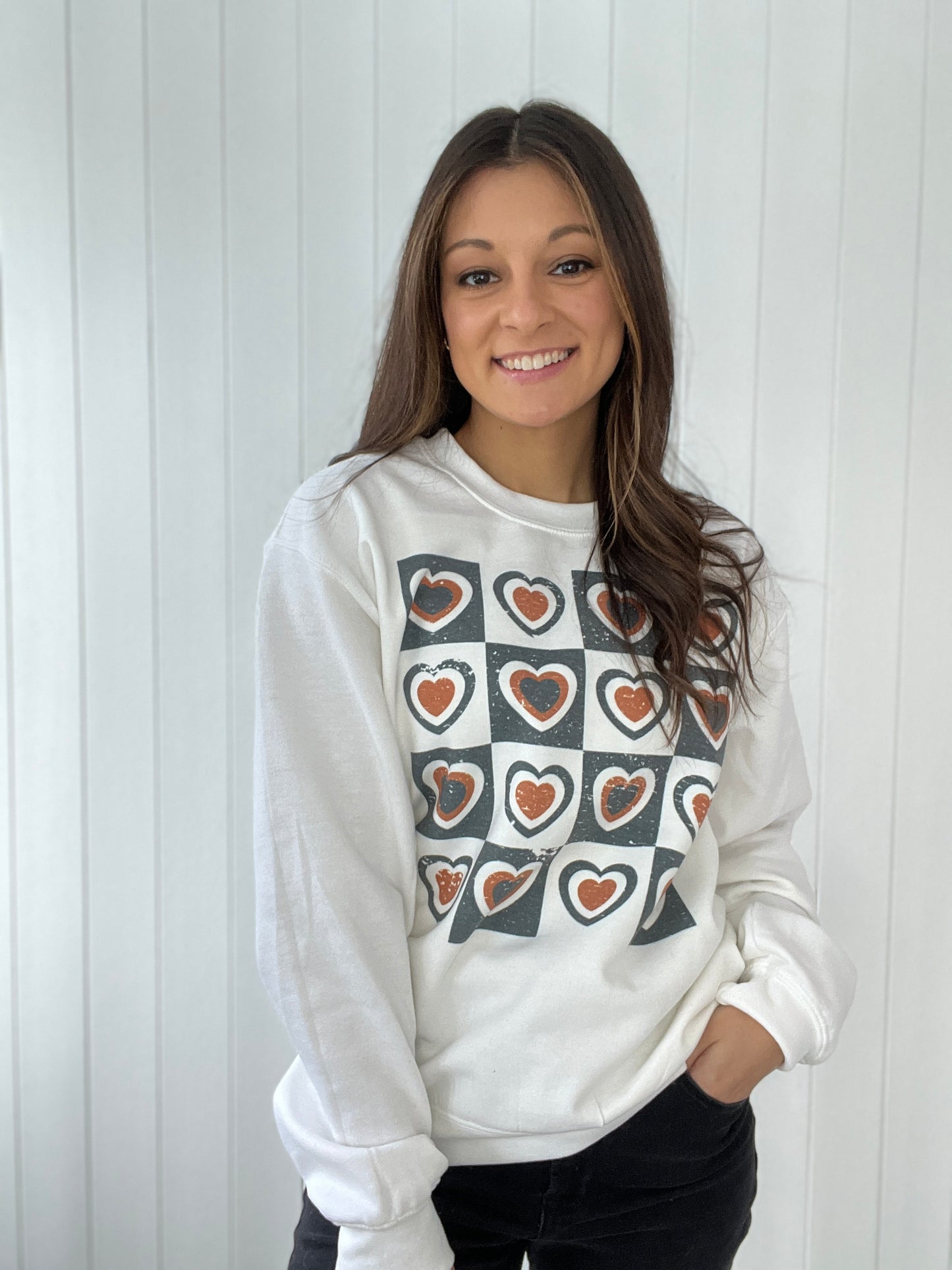 Checkered Heart Sweatshirt