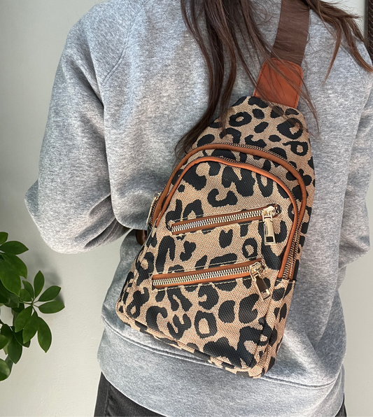 Leopard Sling Crossbody Bag