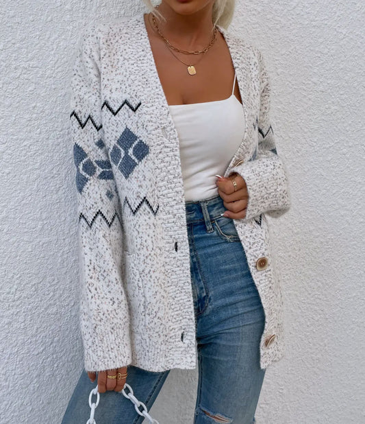 Snowflake Button Cardigan
